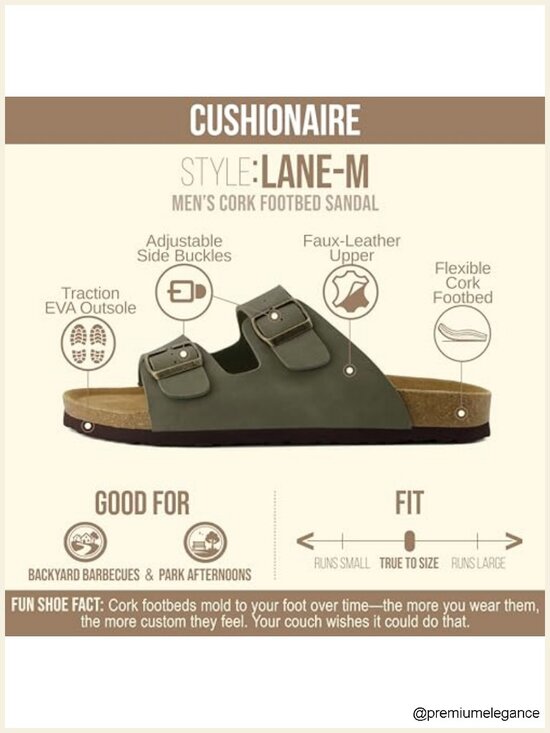 Cork Footbed Sandals with Adjustable Buckle - Genuine Leather Insole, Vegan main image 4